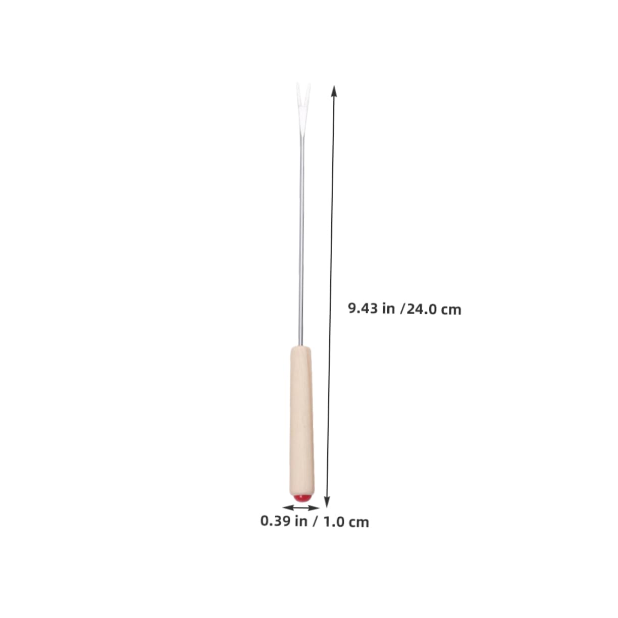 Cabilock 12pcs Stainless Steel Fondue Forks with Oak Handle Color Coded Dipping Skewers for Cheese Chocolate and Fruit for Family Gatherings and Parties