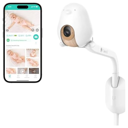 Cubo Ai Plus Smart Baby Monitor with Wall Mount: Sleep Safety Alerts for Covered Face, Danger Zone & Sleep Analytics - 1080p HD Night Vision Camera, 2-Way Audio, Cry & Temperature Detection