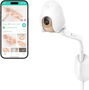 Cubo Ai Plus Smart Baby Monitor with Wall Mount: Sleep Safety Alerts for Covered Face, Danger Zone & Sleep Analytics - 1080p HD Night Vision Camera, 2-Way Audio, Cry & Temperature Detection