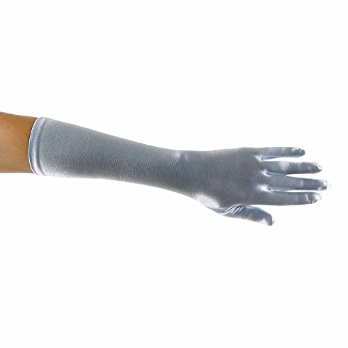 Greatlookz Showstopper Shiny Satin Elbow Gloves for Girls (Light Blue, 0-3)