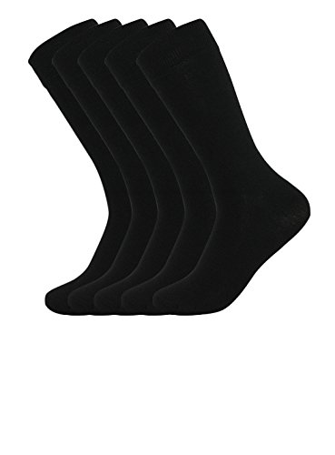 Emprella Dress Socks for Men, 5 Pack Cotton Argyle Black and Solid Mens Gift Set