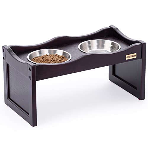 Petsfit Elevated Dog Feeding Station with 2 Replaceable Stainless Steel Bowls for 10 Inches Height Dogs