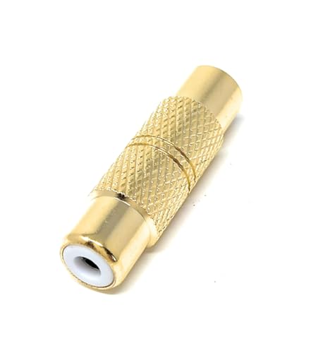 DRUT RCA Female to RCA Female Coupler, Single Phono Socket to Socket Adapter for RCA Cables, Speakers, Amplifiers, and Audio Systems (1, Gold)