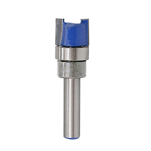 Helovmine 1/4 Inch Shank 1/2 Bit Top Bearing Woodworking Flush Trim Pattern Template Router Bit Set Wood Top Bearing Milling Tool #TOP4
