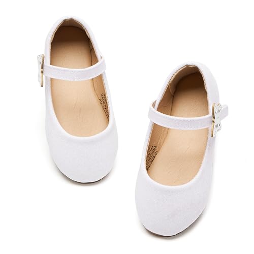 Image of PHIRAMIN Toddler Flower Girl Dress Shoes - Little Girl Mary Janes Flats Wedding