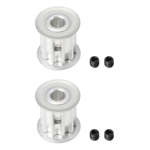 ECSiNG Lot de 2 Poulies 5M 10 Dents Alésage 6 mm Courroie 15 mm Double Bride Compatible avec HTD-5M pour Imprimante 3D CNC