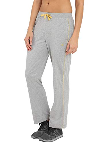 Image of Jockey 1305 Women's Super Combed Cotton Rich Relaxed Fit Mid Rise Trackpants with Contrast Side Piping and Pockets