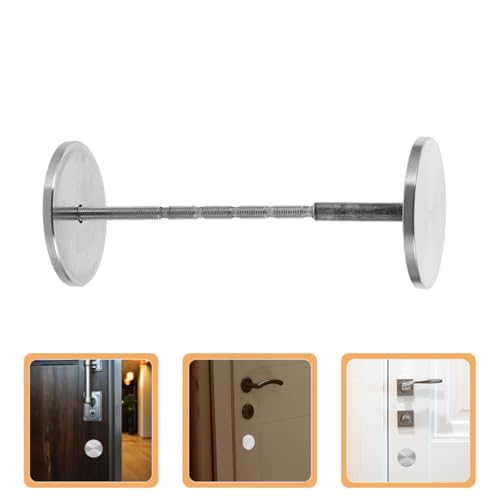 Placa de puerta antirrobo para cubrir el cerrojo con acero inoxidable redondo plateado 7