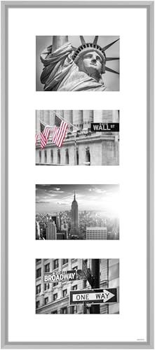 nielsen Collagerahmen mit Passepartout, 25x60 cm - 4x 10x15 cm, Aluminium,...