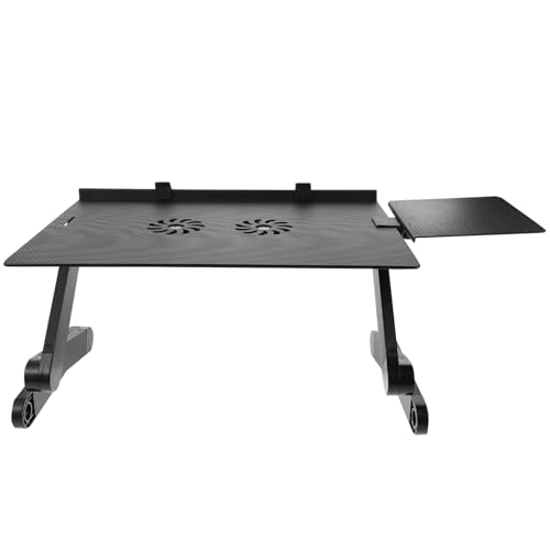 Support ordinateur portable réglable et pliant avec dissipation thermique pour lit et bureau