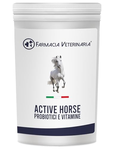 Farmacia Veterinaria Active Horse Probiotici e Vitamine. Rafforza le Difese Immunitarie e Previene Problemi Gastrointestinali. Potenzia il Metabolismo. Previene le Coliche Integratore per Cavalli 1Kg