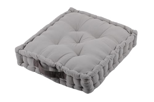 Stof Cojín de Suelo – Talla 45 x 45 cm – 100% algodón – Color ratón Gris – Modelo Duo – Grosor Ideal, cómodo y Elegante – Agradable al Tacto, Uni, 45x45 cm