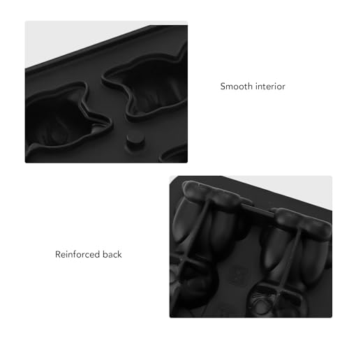 Molde para cubos de hielo forma gato 3D silicona 2 piezas miniatura 7