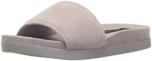 STEVEN by Steve Madden Women's Saunders Flat Sandal, Grey Suede, 8.5 M US