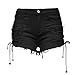 Sexy Jean Shorts Womens High Waisted Butt-Lifting Fringed Denim Short Lace Up Stretch Night Party Mini Hot Pants Beach Criss Cross Ripped Hole Bandage Denim Shorts Side Straps Sexy Mini Hot Pants
