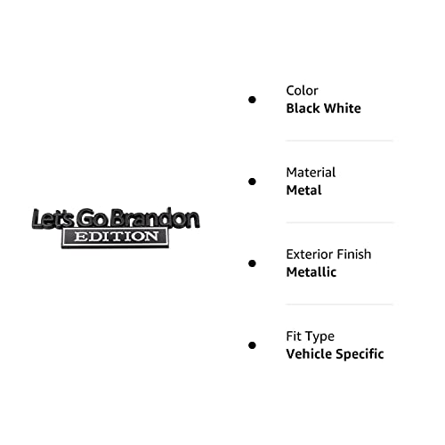 "Let's Go Brandon" Edition Chrome Emblem Badge - Car Decal For Trunk, Fender, SUV Tailgate