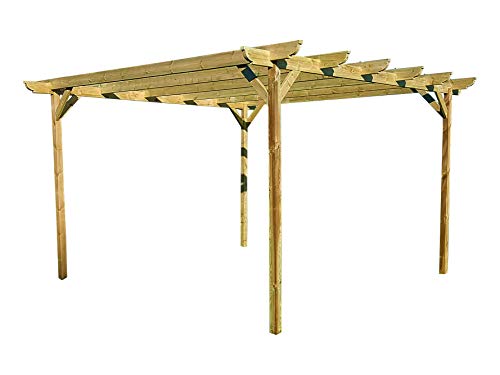 Corbel Wooden Garden Pergola Kit - Exclusive Pergola Range - Largest on Amazon (2.4m x 3.6m 4 posts, Light Green (Natural))