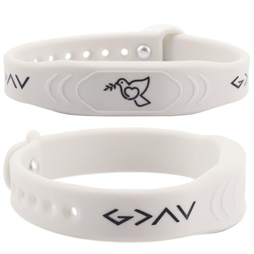 2 Pack Bible Verse Bracelets, with NFC Scan‌ Daily Jesus Bracelets Christian Gospel Scripture Bracelet Faith and Style Combined Inspirational Religious Gifts for Men and Women (God Is Greater - White)