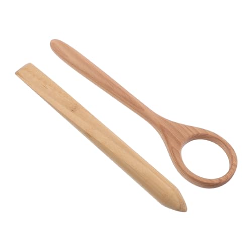 Cabilock 2個木製デニッシュ生地ミキサー 頑丈で曲がらない耐久性 パン ケーキ ピザ サワードウ用調理器具 初心者からプロまで使