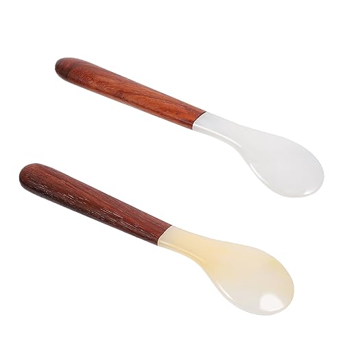 SOLUSTRE 2 Cucharas De Concha Natural Plegables Para Navidad Para Café Té Infusor Cuchara Para Café Agitador De Café Cucharas De Recuerdo Soporte Para Cucharas De Ramen Tapa Para