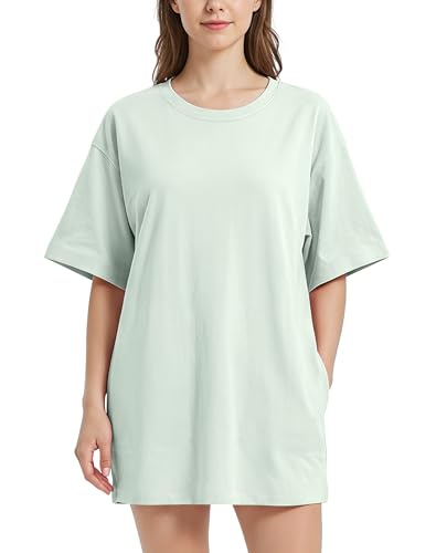 Image of VIUTIL Womens Oversized T Shirt Dress Short Sleeve Crewneck Cotton Mini Dress with Pockets 2026 Casual Summer Clothes
