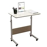 【Höhenverstellbar und Beweglich】Die Höhe ist von 71CM bis 90CM verstellbar. Dieser Tisch ist mit 4 Rollen beweglich und die Oberfläche mit einem Einschnitt als Ständer für iPad Tablete Handy und anderes.