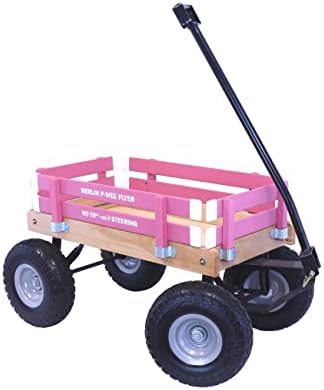 Berlin Big-Foot Kid’s Wagon by AmishToyBox.com – Perfect Wagon for Children and Toddlers – Amish Made in Ohio, USA – 10″ No-Flat Tires (Pink)