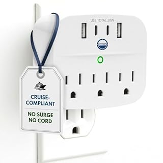 Cruise Approved Non Surge Power Strip [2 USBC, 2 USB, 3 AC] - Cruise Essentials for Carnival, Celebrity, Princess, Norwegian, MSC & Major Cruise Lines