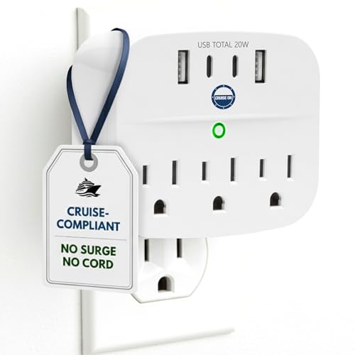 Cruise Approved Non Surge Power Strip [2 USBC, 2 USB,