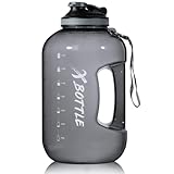 1 Gallon Water Bottle with Chug lid , BPA Free Dishwasher Safe 128oz Large Water Bottle with Motivat