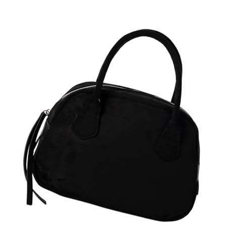 Sac à bandoulière style coréen en daim, le sac de bowling idéal pour parfaire votre look citadin