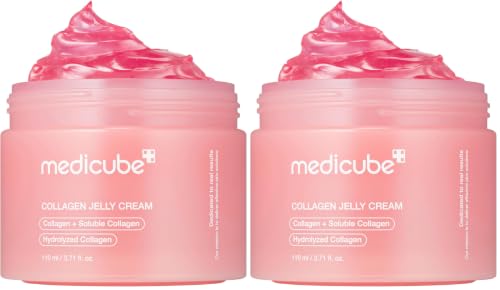 Image of medicube Jelly Cream with Collagen, Niacinamide | Freeze-Dried Hydrolyzed Collagen for Skin Barrier Hydration & 24H Glow | Plumper, Firmer looking skin | 3.71 fl.oz (Pack of 2)