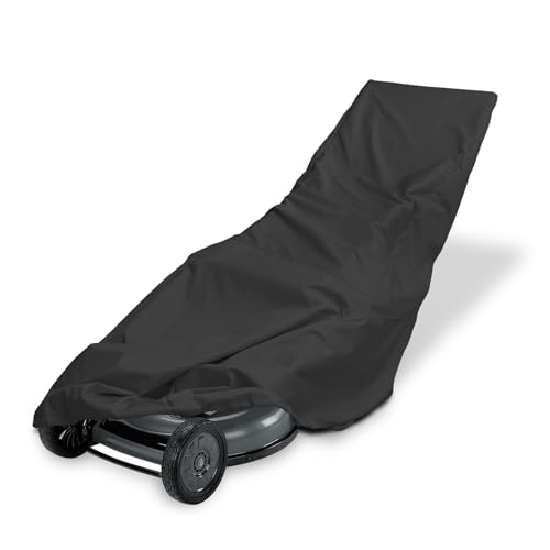 Porch Shield Lawn Mower Cover, Lawnmower Storage, Water Resistant, Universal Fitting, Full Protection Up to 22 Inches Wide (Black)