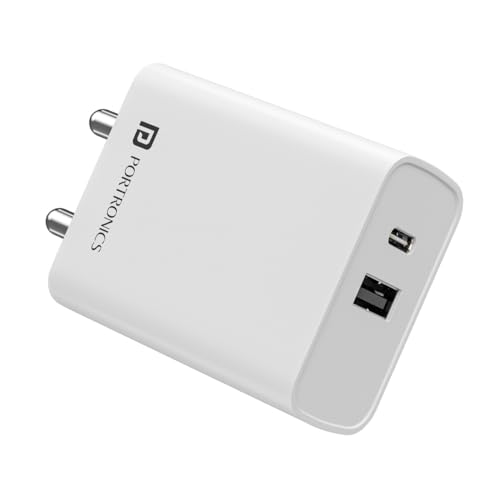 Portronics Adapto 70 33W Fast Charger Adapter with Dual Output (U...