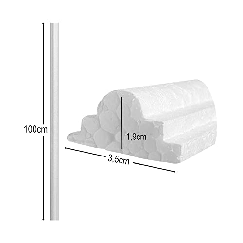 Kit com 10 Metros Moldura Isopor Rodameio Decorativa Boiserie