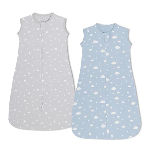 Image of insular Wearable Blanket 2 Pack Cotton Baby Sleep Sack with 2-Way Zipper for Boys Girls Unisex