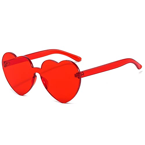 Love Heart Shaped Sunglasses for Women Colorful Rimless Sunglasses Party Sunglasses