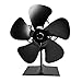 Akcesoria Czarny kominek 5 ostrza piec podgrzewaczem wentylator drewno palnik ECOFAN Cicha wentylatory kominkowe EcoFan Skuteczny dystrybucja ciepła .Narzędzia elektryczne. (Color : Black)
