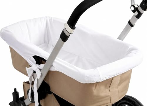 Danielstore Funda Capazo Interior | Transpirable | Compatible con Bugaboo | Algodón Piqué Nido de Abeja | Ideal Verano, Blanco, Niños Talla Única, 1 Unidad
