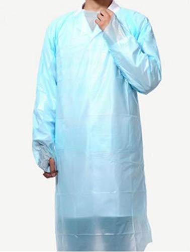 25 X Einzelverpackung Einweg CPE Ganzkörper Kittel Schutzkittel Wasserdicht Blau Size XL 100 * 138cm 50g/pc