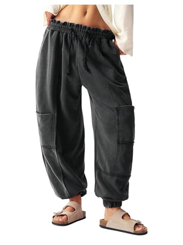 Verdusa Women's Baggy Barrel Cargo Pants Streetwear Joggers with Pockets
