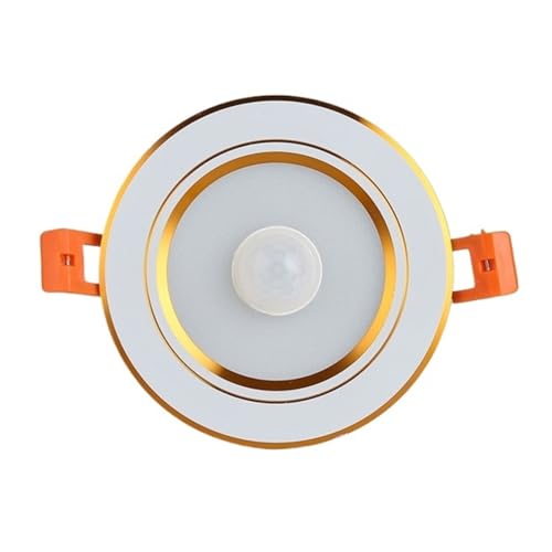 eufeifeiegds ���[�_�[�l���Z���T�[ 15W LED�V�[�����O���C�g �X�}�[�g�z�[�����[�V�����Z���T�[ 7W 9W 12W 18W 230V PIR LED�i�C�g�����v �L�� �z�[���Ɩ�(Golden,18W Warm White)