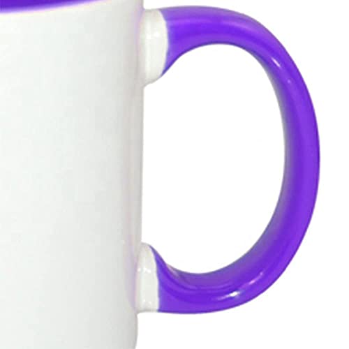 Mr.r 11Oz Sublimation Blank Coffee Mugs,Cup Blank White Mug Cup With Purple Color Mug Inner And Handle,Set Of 6 #TOP4