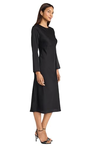 Donna Morgan Elegant Long Sleeve Midi-Versatile Cocktail-Wedding Guest Work Dress for Women2