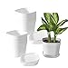 Naisfei 10 Stücke Kunststoff Blumentopf, Pflanztopf Selbstbewässerung Übertopf mit Untersetzer, Blumentopf 10cm Durchmesser für Drinnen und Draußen Geeignet(Weiß)