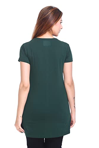 Image of Plush Women's Long Printed Cotton Round Neck Half Sleeve T-Shirt /Tshirts (DPL-PT-001)