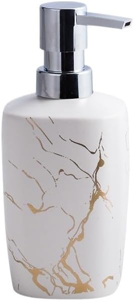 Kitchen Soap Dispenser Soap Pumps Ceramic Marble Hand Soap Dispenser Bottle Shower Gel Shampoo Dispenser Hotel Club Bed and Breakfast Press Bottle Soap Dispenser for Bathroom(Green)