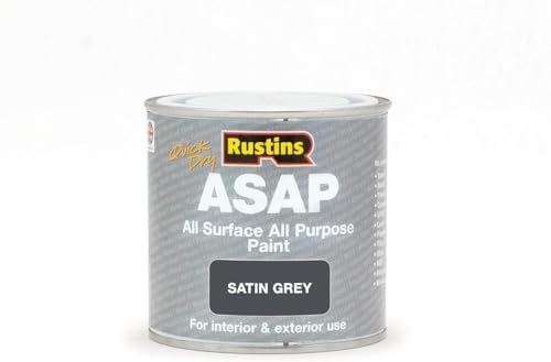 ASA® Rustins ASAP All Surface All Purpose Quick Dry Paint for Exterior & Interior Use Satin Grey 250ml