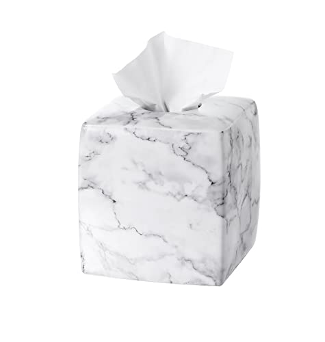 Boîte à mouchoirs céramique effet marbre pour une déco cocooning