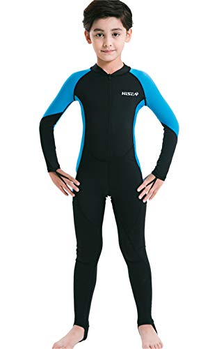Kids Unisex Long-Sleeve Sun Protection Rash Guard UPF 50+ Full-Body Swimsuit Wetsuit Swimwear
